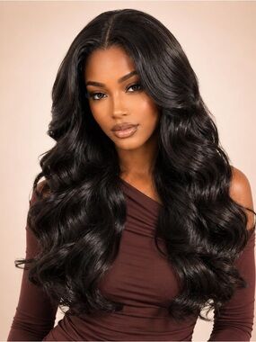 V Part Half Wig, Glueless, Body Wave with Flip Curls